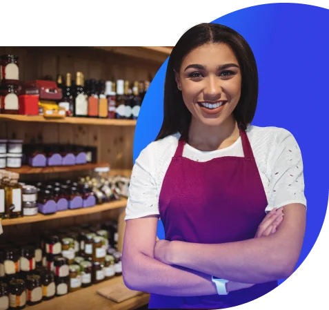 Empresaria sonriente representando SpinGo Pyme, préstamos para negocios