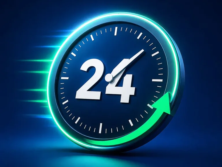 Reloj luminoso marcando 24 horas